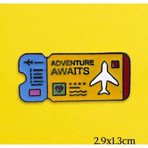 Creativity Cartoon Cute Air Tickets Badges For Backpack Animals Badges For Clothes Lovers Pins For Backpacks Badge Accessories F