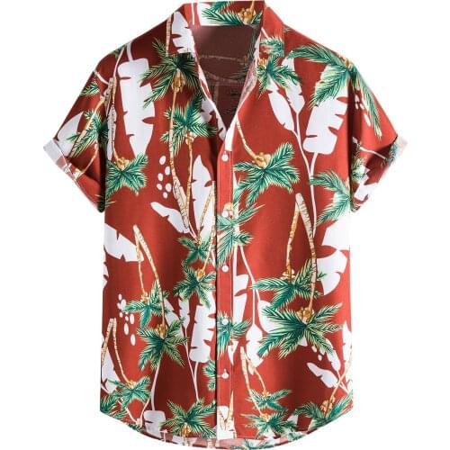 Fashion Printed Short Sleeve Mens Shirts Casual Summer Hawaiian Beach Shirt For Men Male Daily Button Up Lapels Blouses Tops