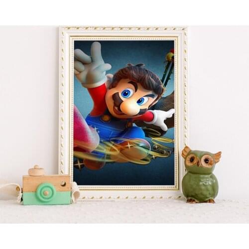 Fashion super mario Landscape Painting Wall Art Printed Home Boys Room Wall Picture Modern Decor