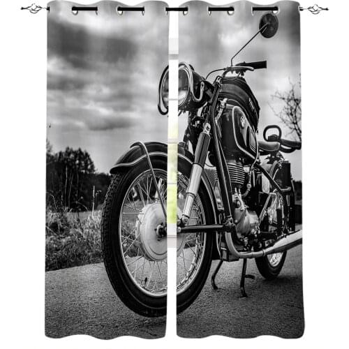Motorcycle On The Road Vintage Modern Curtains for Living Room Bedroom Kitchen Curtains Drapes Window Treatments
