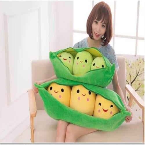 UBRUSH Creative Cute Pea Pod Cushion Plush Fabric PP Cotton Filled Soft And Comfortable Skin Home Sofa Gift 40cm 50cm Cushion