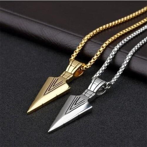 Cubana Arrow Necklace Stainless Steel Pendant Short Keel Chain Punk Style Men And Women Necklace Accessories Birthday Party Gift
