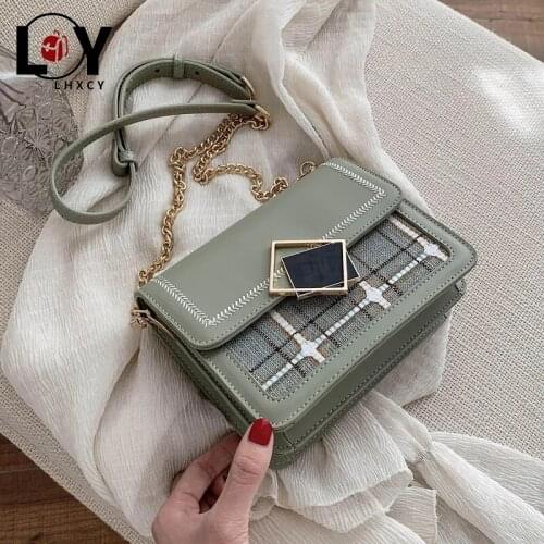 LHXCY Korean Style Simplicity Crossbody Bags High Quality Pu Leather All-match Shoulder Bags Fashion Luxury Chain Designer Bags