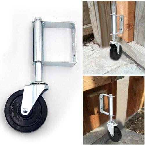 4/5 Inch Heavy Duty Rubber Mute Spring Loaded Gate Caster Door Wheel 75/90Kg Load Capacity Home Roller Slider