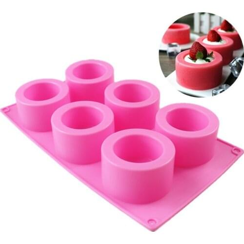 6 Holes Silicone Cake Mold Muffin Cup Silicone Bakeware Baking Pastry Mousse Cupcake Moulds Food Grade Kitchen Accessories