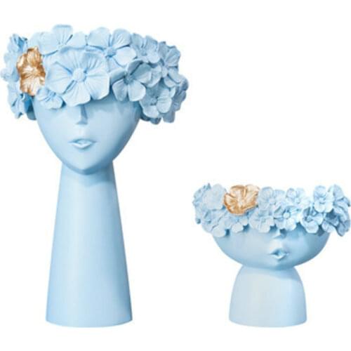 Nordic Resin Flower Fairy Desktop storage organization Flower arrangement vase Modern home decoration ornaments accessories