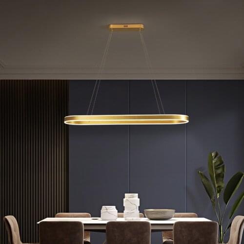 Modern minimalist Nordic art creative chandelier ring led atmosphere front round restaurant chandelier