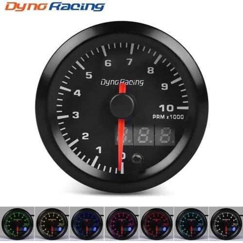 Dynoracing 52mm Dual Display Tachometer 0-10000 Rpm Gauge 7 colors Led Car Meter With Stepper Motor BX101495