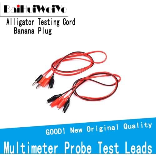 1Meter Red and Black for Multimeter Probe Test Leads Alligator Testing Cord Lead Clip Electrical Clamp Banana Plug Connectors