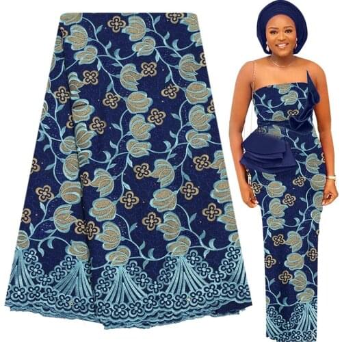 Fabricbob 2021 High Quality 100%Cotton Swiss Voile Lace Fabric New African Lace Fabric 2.5 Yards Nigerian Party Embroidery