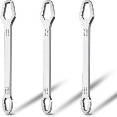 The multi-size double-headed self-tightening multifunctional torx wrench can be used for nut removal tools of various shapes