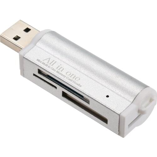USB2.0 Mini Portable All In One Card Reader For SD/SD/TF/MS Duo/Micro MS(M2)/Ms Pro Duo USB 2.0 USB Card Readers For PC Computer
