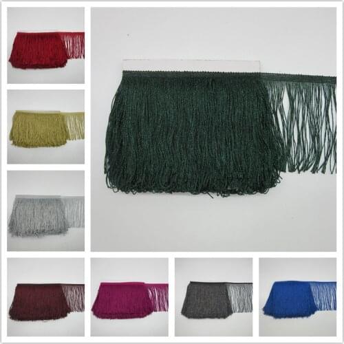 YY-tesco 5 Meters 15CM Long Lace Fringe Trim Tassel Fringe Trimming For Diy Latin Dress Stage Clothes Accessories Lace Ribbon