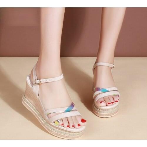 2021 Wedges Heel Sandals Women Summer Platform High-heeled Shoes Gladiator Sandals Women Shoes for Women Sandals Size 35-40