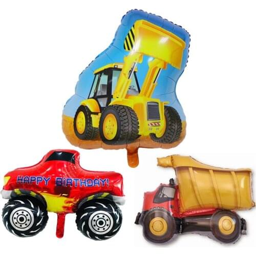 1Pc/Set Engineering Vehicles Aluminum Foil Balloon Baby Shower Kids Toys Balloons Birthday Decorations Balloon Party Decorations