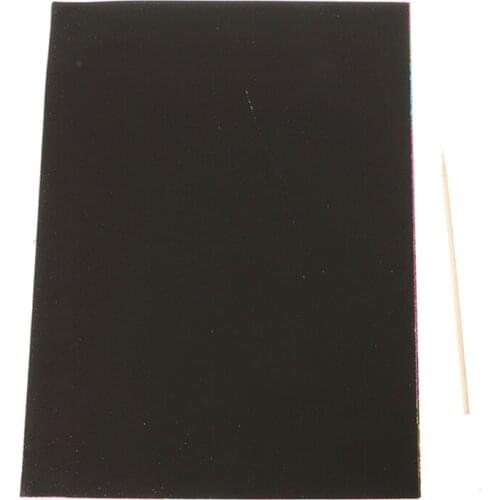 10 Sheets A4 Magic Scratch Art Painting Paper With Drawing Stick Kids Toy Gift