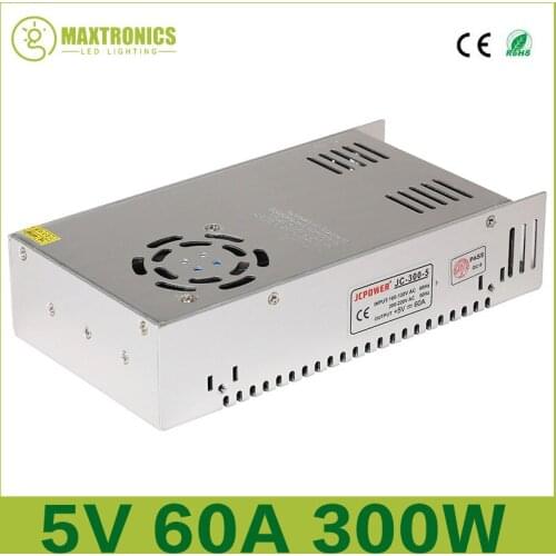 10pcs Best quality 300W 5V 60A Switching Power Supply Driver for LED Strip AC 100-240V Input to DC 5V DHL free shipping