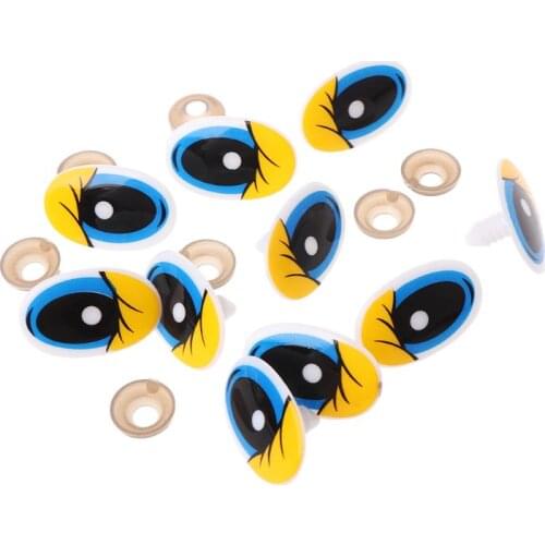 10pcs Plastic Cartoon Safety Doll Eyes For Toy Bear Dolls Puppet Stuffed Animal Crafts Children DIY With Washers