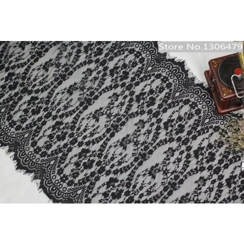 3M/ Lot Black and White, Eyelashes Lace, Width 75CM, Handmade DIY, Clothing Accessories, Dress Materials,RS1314