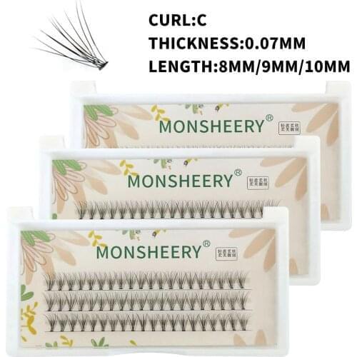 60pcs Professional Individual Cluster EyeLashes 0.07 Thickness C Curl Grafting Makeup Fake False Eyelashes Eyelash Extenstion