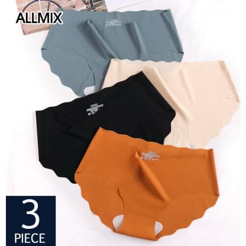 ALLMIX 3Pcs/lot Seamless Women Sport Panites Underwear Women Low Waist Briefs Comfort Underpants Soft Lady Lingerie Panty Thongs