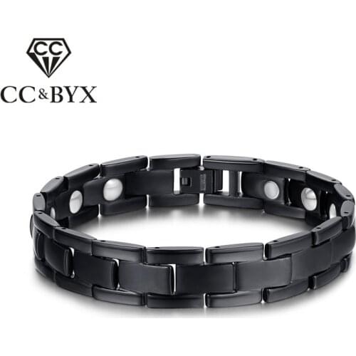CC 100% Titanium Black Bangles Jewelry Personality Bracelet For Men Magnet Health Care Fashion Jewelry Accessories TBRM-004
