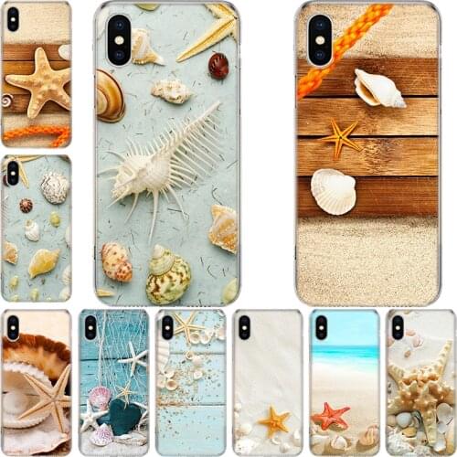 Seashore shell and conch in summer Phone Case For Iphone 12 Mini 11 Pro XS Max XR X 8 7 6 6S Plus SE 2020 5 5S SE Cover Shell Co
