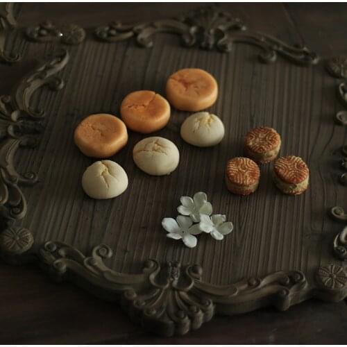 Decorative French design hand carving wooden tray vintage retro