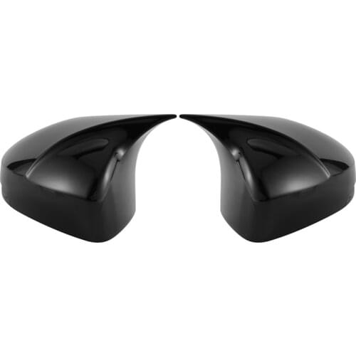 For Honda Fit 2014-2018 Black Exterior Rear View Mirror Cover Trim ABS Horn Shape Rearview Caps