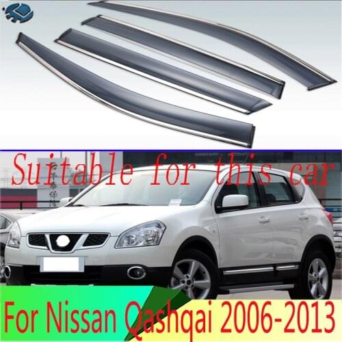 For Nissan Qashqai First generation (J10) 2006-2013 Plastic Exterior Visor Vent Shades Window Sun Rain Guard Deflector