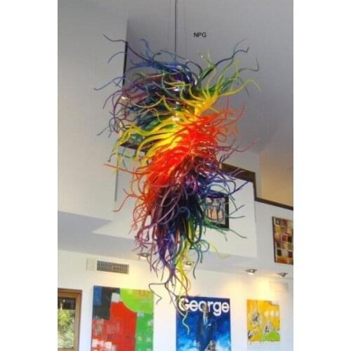 Home Decoration Artistic Colored Glass American Style Chandelier with LED Bulbs