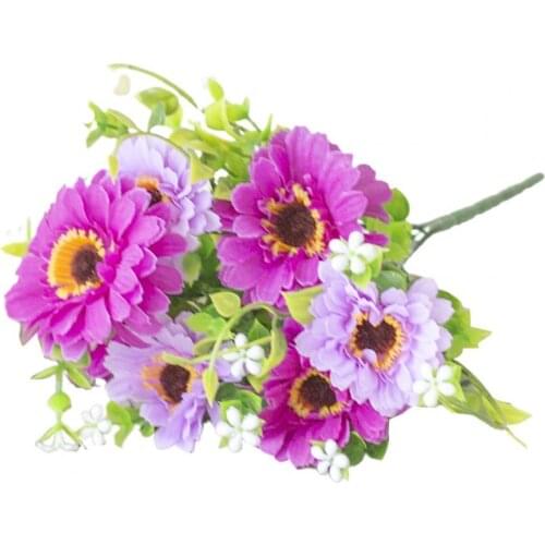 Fake Flower Full of Vitality Realistic No Water Need Fake Decorative Artificial Chrysanthemum Flower for Garden