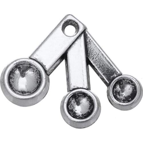 Measuring Spoon Kitchen Charms Pendants Fit for Dangle Bracelet Jewelry Making Wholesale 10pcs Lot