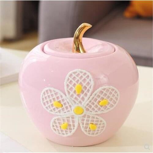 Ceramic Apple, Christmas Eve Gift, Candy Can, Home Desktop Decoration, Home Living Room Decoration