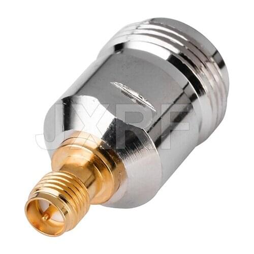 JXRF Coaxial Coax Adapter RP-SMA Female Jack To N Type Female Plug Straight Gilded N to SMA Connector