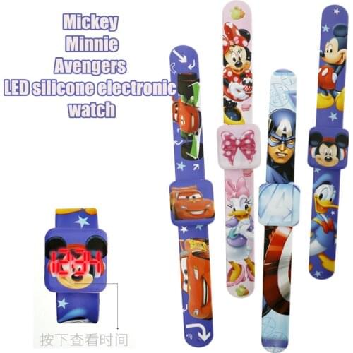 Mickey Minnie Lightning McQueen The Avengers Childrens watch Lovely LED digital clock child student girl boy Reloj Infantil