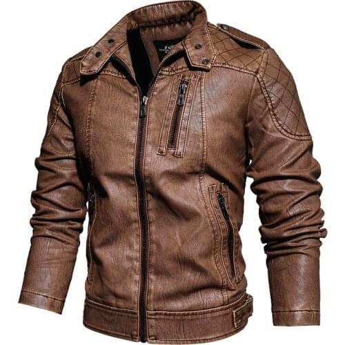 Fashion Motorcycle Leather Jackets Men Clothing Brand Autumn Winter Casual Warm Fleece PU Leather Jackets and Coats Outwear