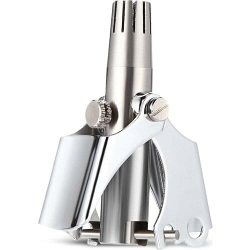 Washable Stainless Steel Lightweight Safe Manual Nose Hair Remover Trimmer with Small Brush Durable Beauty Makeup Tools