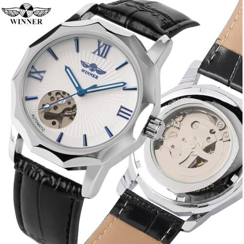 Mens Watches Top Brand Luxury Automatic Mechanical Watches Business Watch for Teenagers Leather Band Watches Gift for Male