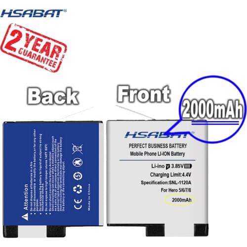 New Arrival [ HSABAT ] 2000mAh AHDBT-501 Replacement Battery for GoPro Hero 7 hero 6 hero 5 Hero5 Hero6 Hero7