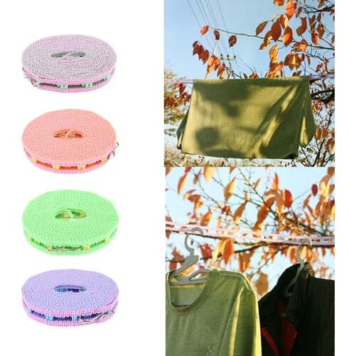 Portable Travel Clothesline Clothes Drying Rope Laundry Windproof Adjustable for Indoor Outdoor Home Use 16ft Long