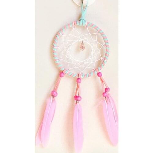 Handmade Wall 28cm Hanging Korean Velvet Goose Feathers Dream Catcher Wind Chimes, Home Decoration Craft Birthday Gift