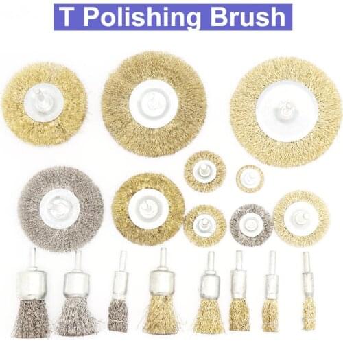 URANN 1pcs 6mm Steel Wire Brushes Polishing Wheel Brush for Tools Mini Brushed Burr Welding Metal Surface Pretreatment Grinding