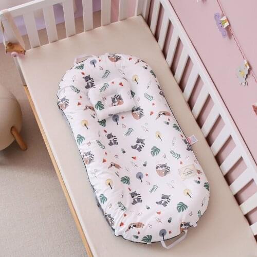 90*50CM Infant Newborn Baby Lounger Portable Baby Nest Bed for Girls Boys Cotton Crib Toddler Bed Baby Nursery Bassinet Bumper