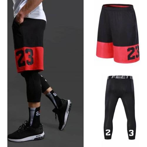 Professional Men Basketball Shorts Sets, Sport Gym Quick-Dry Throwback Tight Training Suit, Shorts Basketball Male Soccer Tights