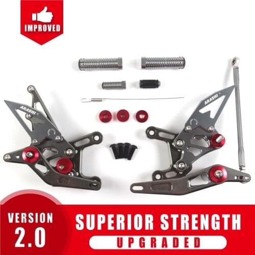Arashi CNC Adjustable Footrests For YAMAHA YZF R1 2009 - 2014 Foot Pegs Rider Rearset Footrest Foot Rest 2010 2011 2012 2013