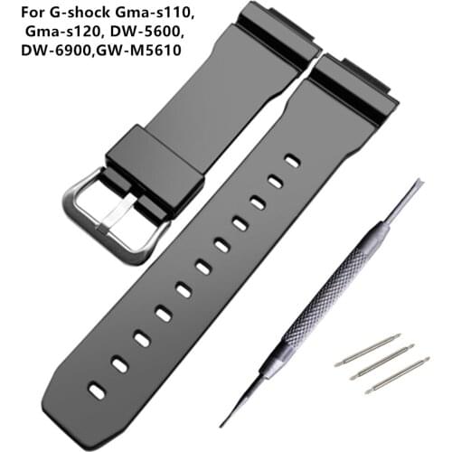 Watchband for G-shock gma-s110, gma-s120, DW-5600, DW-6900,GW-M5610 Rubber Diving Sport Watch Strap Bands Watch Belt