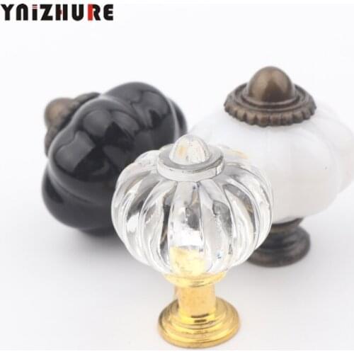 1PC 30*36mm Modern Acrylic Knobs and Lantern Handles Door Alloy Handle Cupboard Drawer Kitchen Pull Handle Knob Furniture