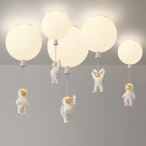 Nordic Cartoon Astronaut Led Ceiling Lamps For Childrens room Boys Girls Room Kids Room Hanging Lamp