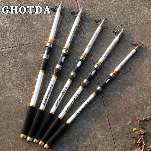 GHOTDA Telescopic Sea Fishing Rod Hard Spinning Fishing Rod Fishing Pole 2.1M -3.6M
